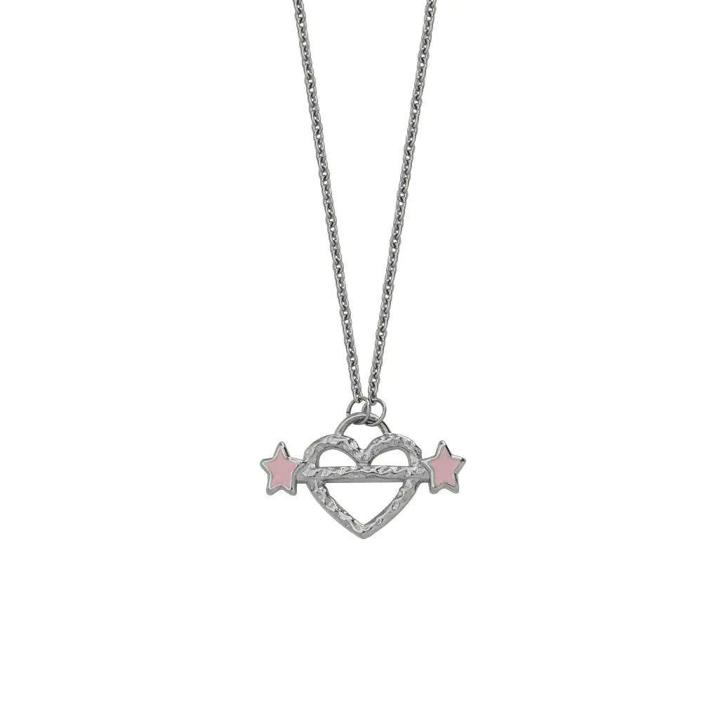 July Child | Heart Piercer Necklace Silver | Summer Holiday Outfit Jewellery