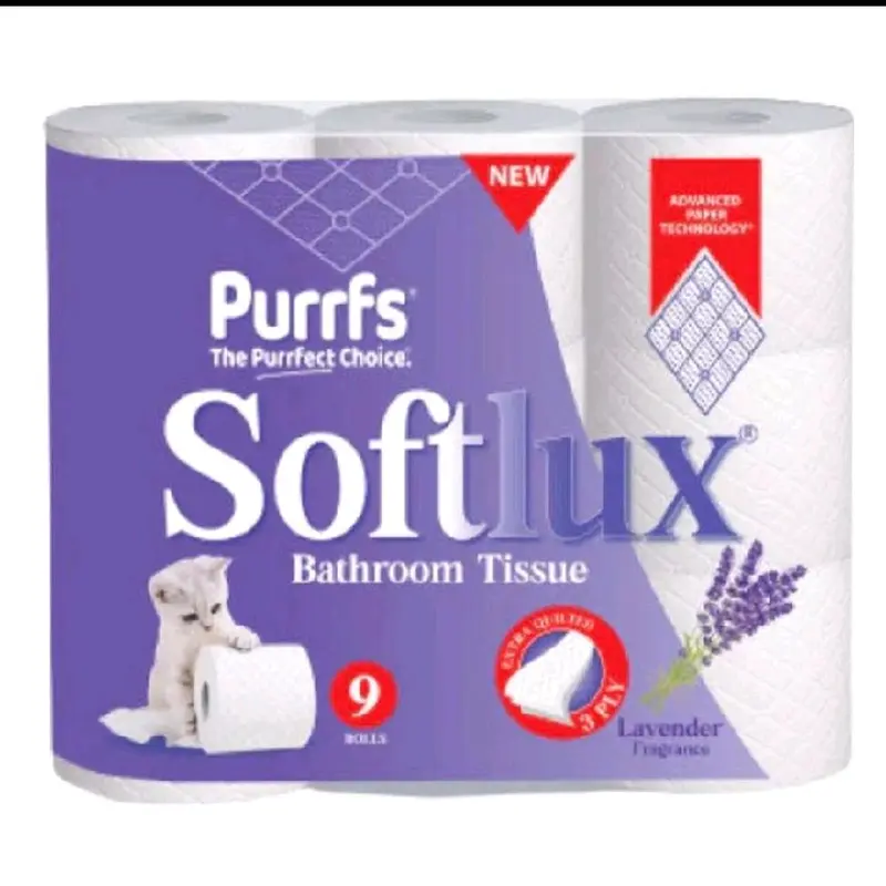 Purrfs Softlux White Toilet Paper Varieties -45 Rolls - 5 x 9 Packs 1