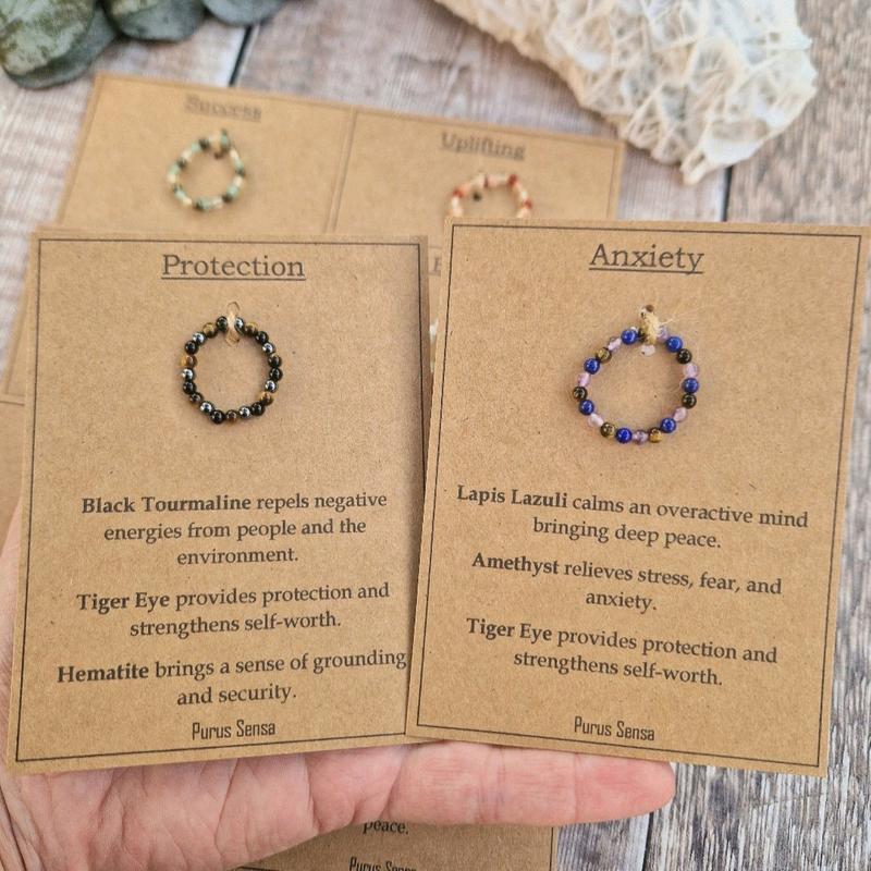 Purus Sensa crystal stacking rings. genuine natural gemstone rings. new beginnings, protection, good luck and more! 4