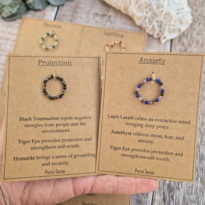 Purus Sensa crystal stacking rings. genuine natural gemstone rings. new beginnings, protection, good luck and more! 4