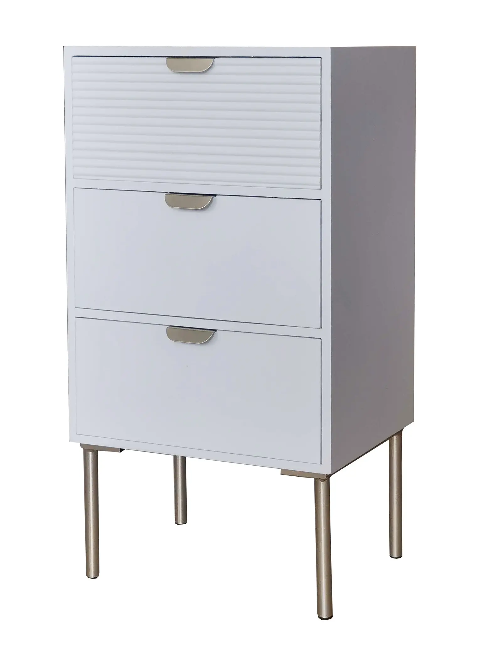 "75CM White Wooden Chest of Drawers | Scandi Modern Storage Solution | 3 Drawer Bedroom Furniture | Minimalist Home Decor | Space-Saving Compact Design | UK Seller"