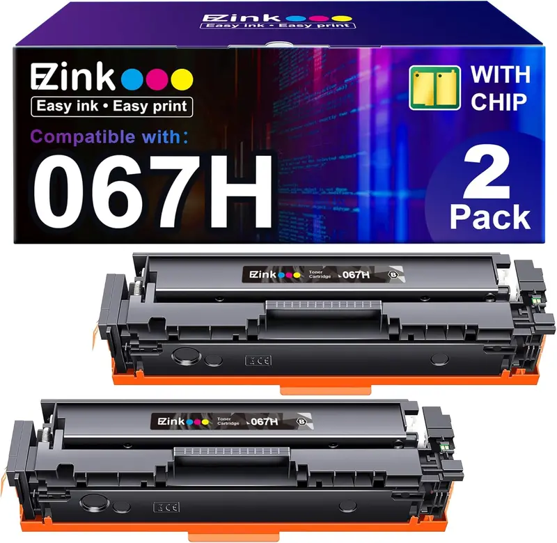TRAHOO-Compatible 067H 067 Black Toner Cartridge Replacement for Canon 067H 067 CRG-067 High Yield to use with Canon imageCLASS MF656CDW MF654CDW MF653Cdw LBP633CDW Printer with Chip (2 Pack) 0