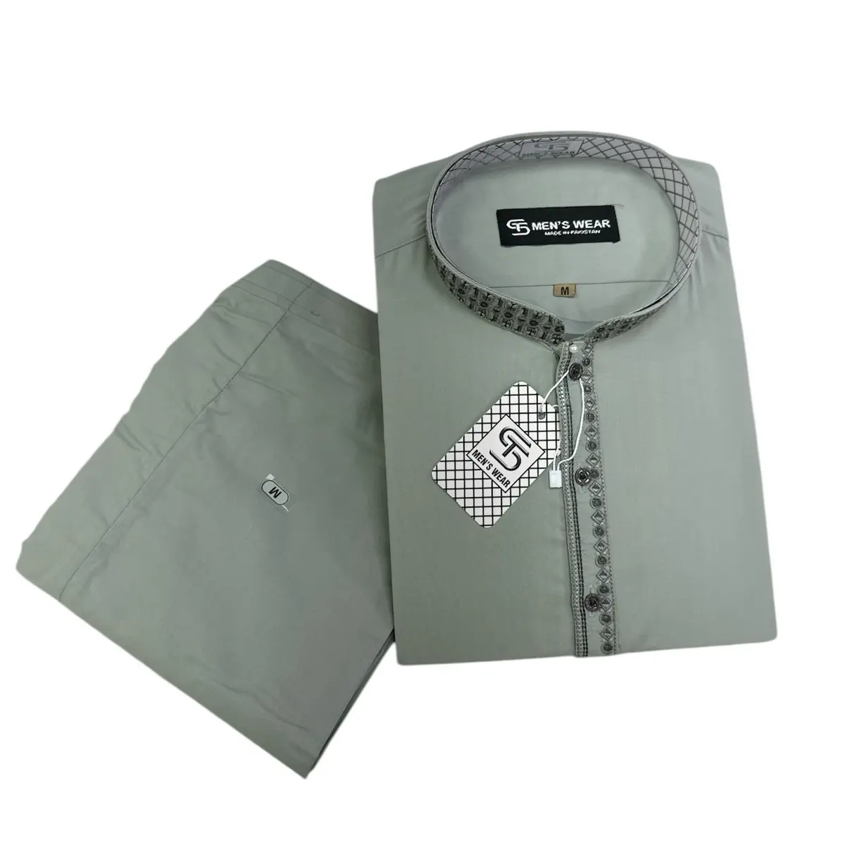 Mens Embroidered Kameez Shalwar Wash&Wear Fabric Menswear Traditional Clothes