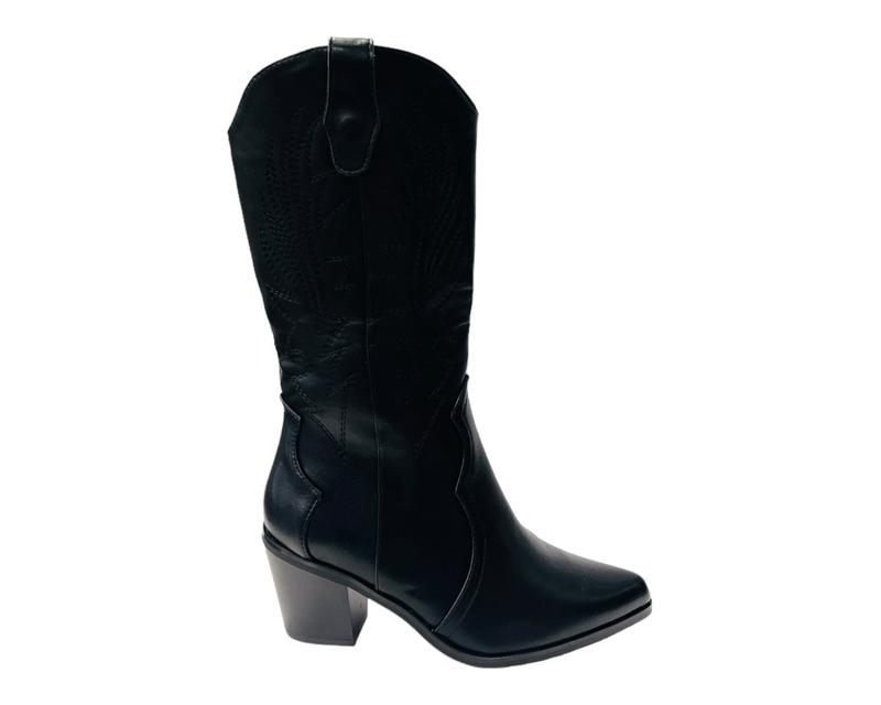 Embroidered 2 In 1 Cowboy Calf Length Boots 2