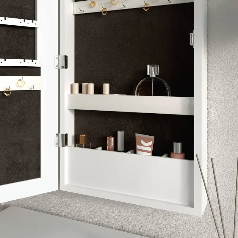 Katie White LED Mirrored Jewellery Cabinet 4