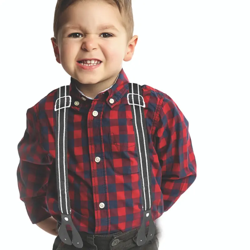 Children Kids Braces Y-Back Adjustable Button Hole Elastic Braces for Trousers, Denim, Fashion Accessory, Party Costume Dresses 20mm Wide 2