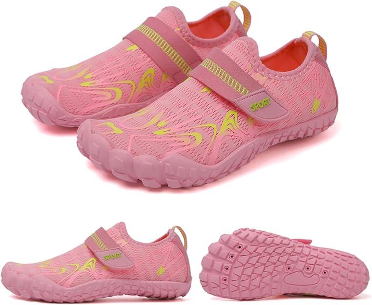 Water Shoes Kids Boys Girls Toddler Aqua Shoes Wide Toe Lightweight Barefoot Skin Shoes Anti-slip Quick Dry Beach Shoes for Swimming Surfing Diving Pool Running 2