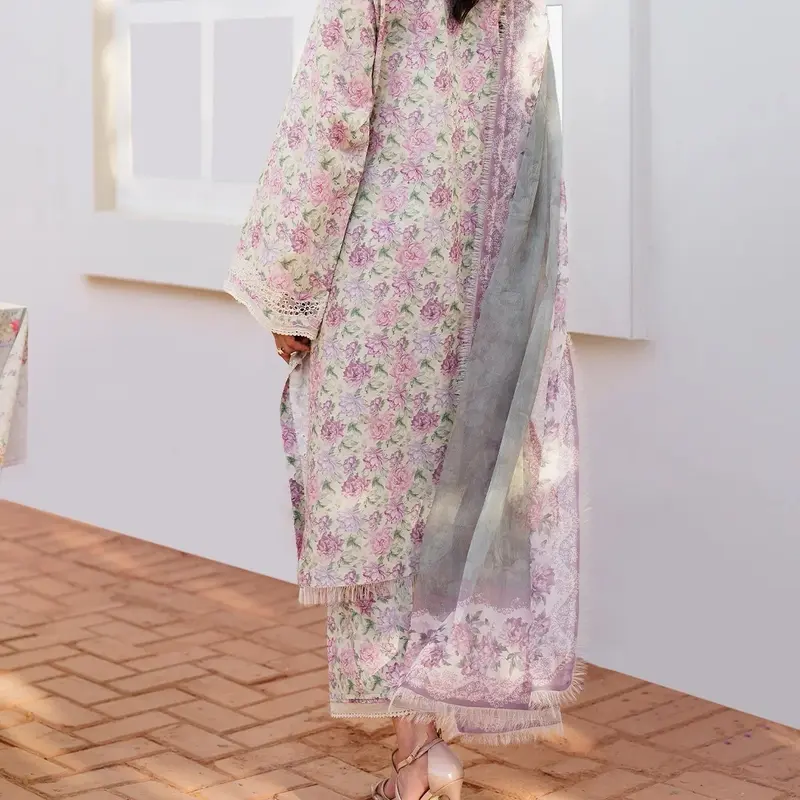 Baroque beautiful embroidered 3 piece lawn suit, Asian Pakistani traditional  Womenswear, original branded clothes 5
