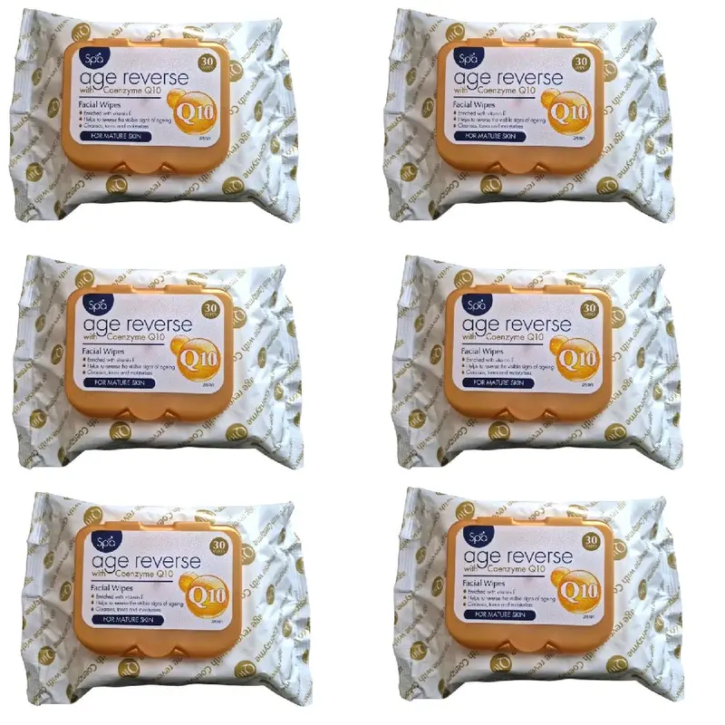 Spa Age 40 Plus Reverse Facial Wipes for Mature Skin with Q10 Coenzyme - Cleansing Wipe Cosmetic Makeup Remover 4