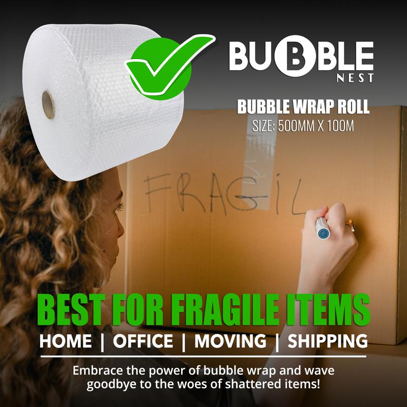 Bubble Nest Small Air Bubble Wrap for Postage Storage Keep Safe Items 500mm Wide up to 100 meter Length 2