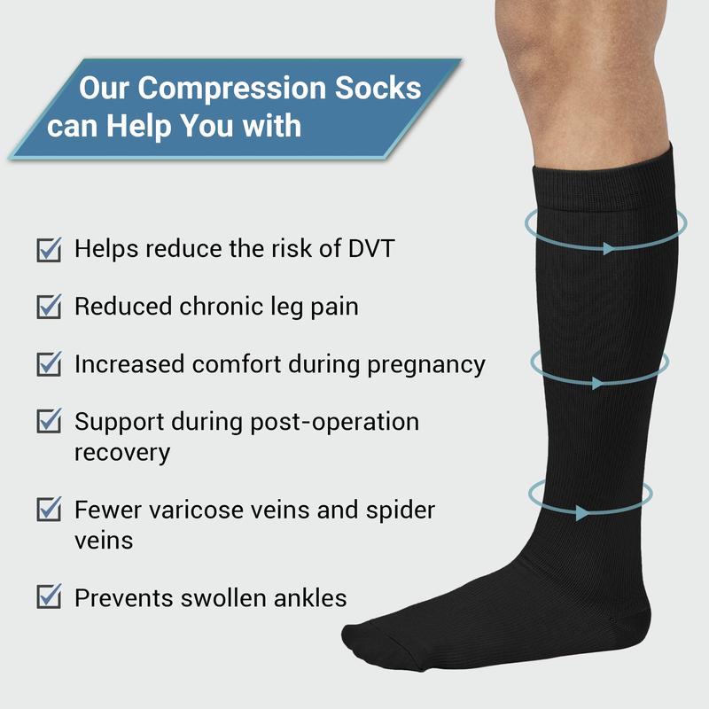 Miracle Flight Travel Compression Socks Unisex Anti Swelling Fatigue DVT Support WHITE Breathable Comfortable Men Women Plane Car Bus Home Small Medium Large 1