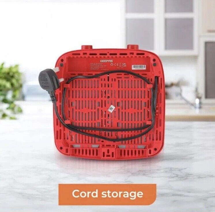 GEEPAS 4 Slice Toaster Family Size Bread Toaster 6 Variable Browning Control Red 4