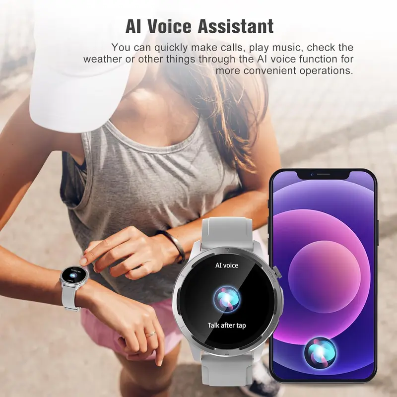 Smart Watch for Men Women Call and Text, Waterproof Sports Smartwatches with AI Voice/Heart Rate/Sleep Tracker, 1.39'' TFT HD Full Touch Screen Bluetooth Ladies Health Watches for iphone Android 3