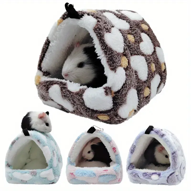Heart Plush Pet Hamster Nest for Birds House Warm Comfortable Winter Parrot Hammock Cave Cage Hut Tent Pet Bird Cage Accessories