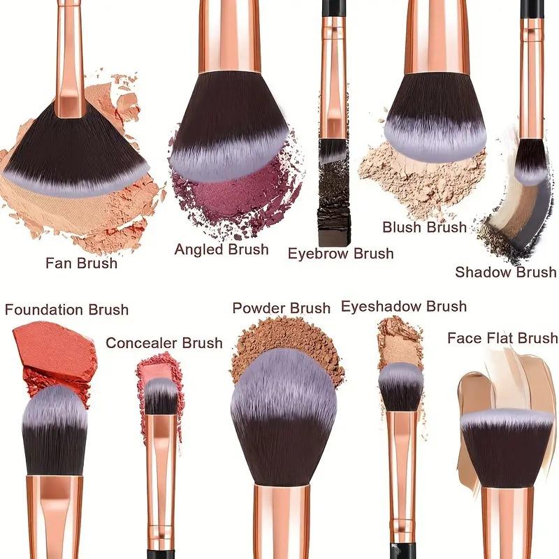 10Pcs Makeup Brushes Tool for Cosmetic Powder, Eye Shadow, Foundation, and Blush Blending brush tool brash 3