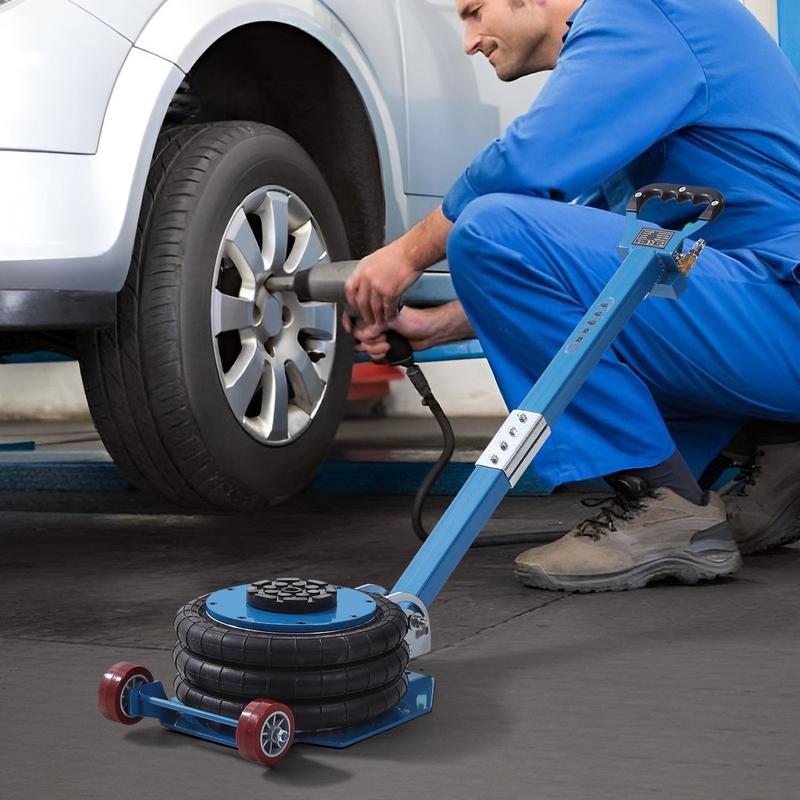 Product Introduction of Air Bag Jack 2993.71KG 3 Ton Capacity Pneumatic Jack, Heavy Duty Quick Car Lifting Jack, Triple Bag, with Long Folding Handle and Two Wheels, for Auto Repairing Tyres Changing 9