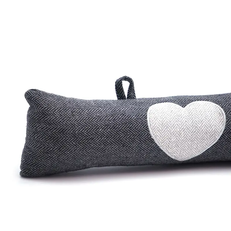 Nicola Spring Herringbone Draught Excluder - 78.5cm - Heart 3