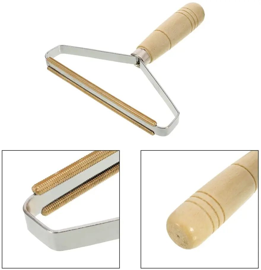 High Quality Portable Lint Remover & Pet Hair Remover Brush - Durable Double-Sided Pure Copper Blades for Clothes, Bedding, and Furniture - Washable and Ergonomic Design - Blue