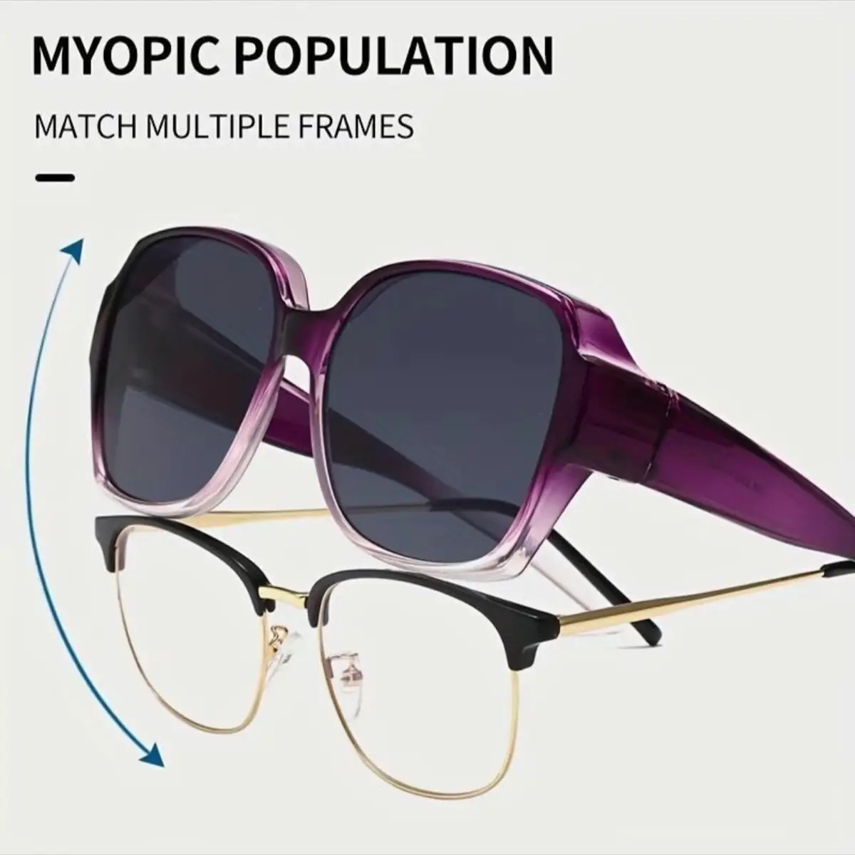 Unisex Fit Over Sunglasses with Anti-Glare, Ultra Lightweight, Ideal for Multiple Frames for Fast Switching, Ideal for Everyday Driving, Cycling and Outdoor Sports and Holiday Use.