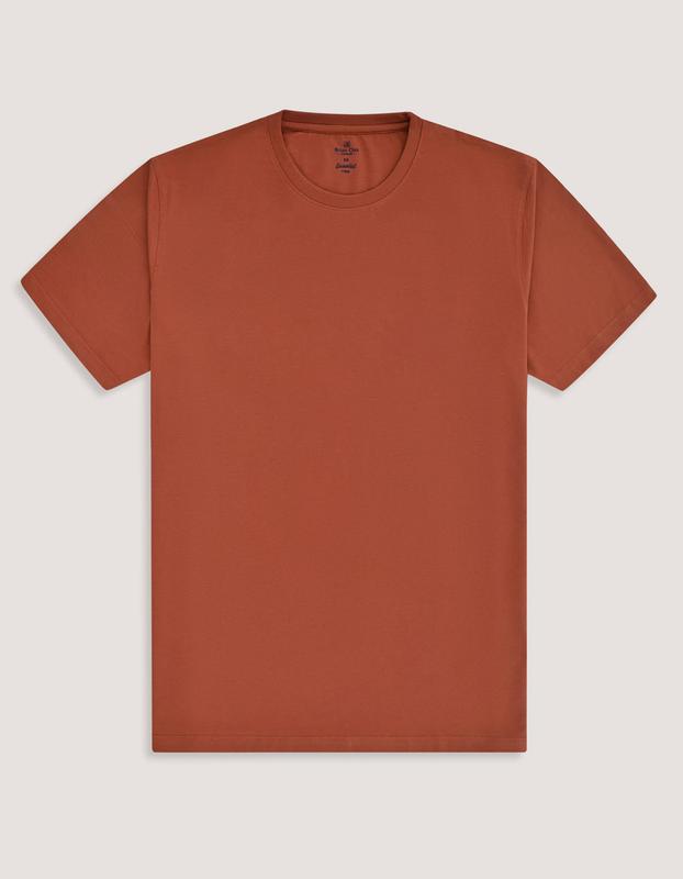 Rust Plain Cotton T-Shirt 0
