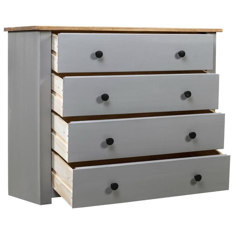 Side Cabinet Grey 80x40x73 cm Pine Panama Range 2