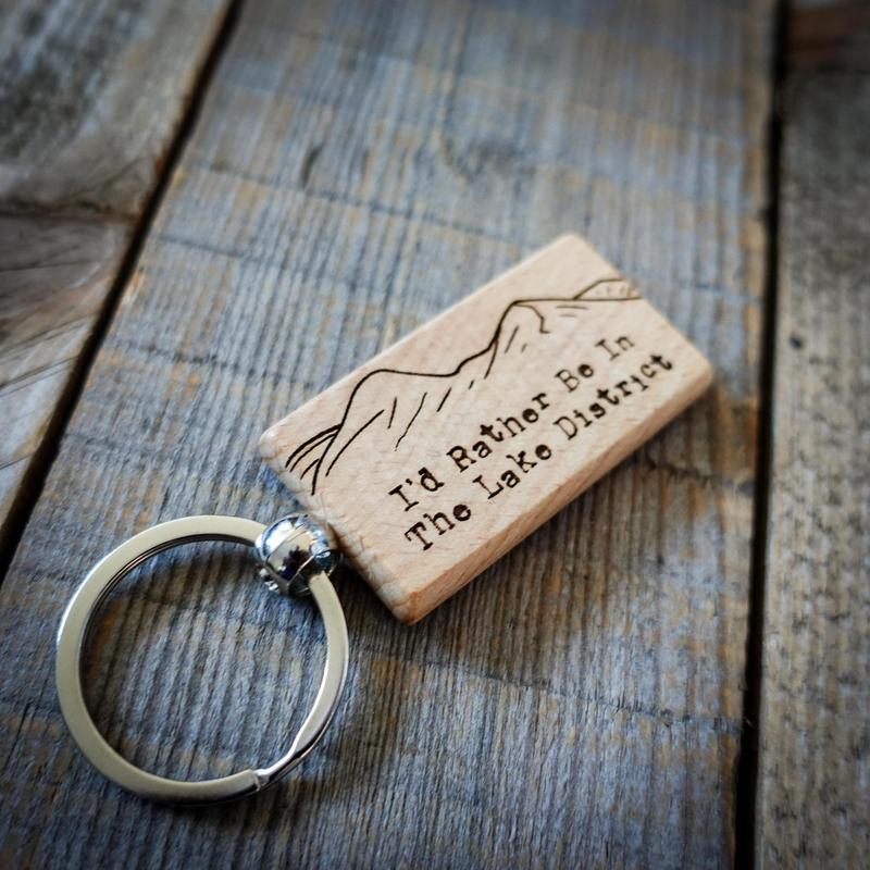 EllieBeanPrints I'd Rather Be In The Lake District Wooden Key Ring | Lakes Gifts | The Lakes Key Ring | Lakes Key Chain 2