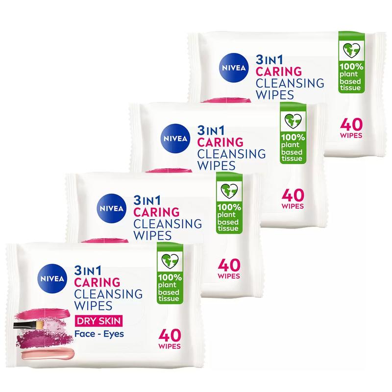 Product Introduction of Face Wipes for Dry Skin 4 x 40 Wipes – Gentle Makeup Removal with Almond Oil Cosmetic 0