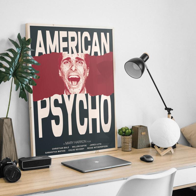 American Psycho Movie Poster | Christian Bale Print | Patrick Bateman A3 Cinema Wall Art Decor Room 1