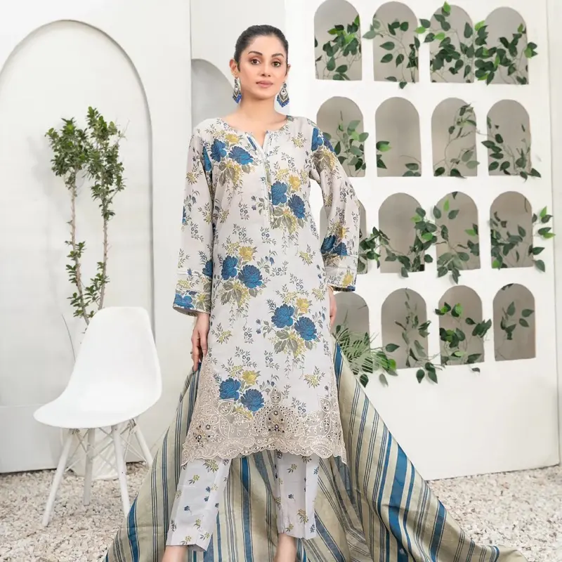 Tawakkal 3 Piece Embroidered Swiss Digital Print Analina