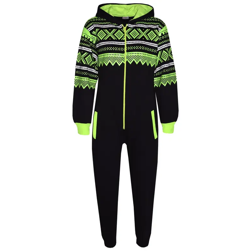 A2Z 4 Kids Fleece Onesie Girls Boys Aztec Snowflake Print All In One Jumsuit Playsuit Nightwear New Age 5-13 Years 5