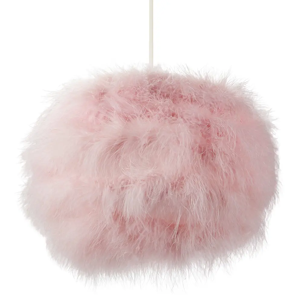 Modern and Distinctive Small Pink Feather Decorated Pendant Light Shade