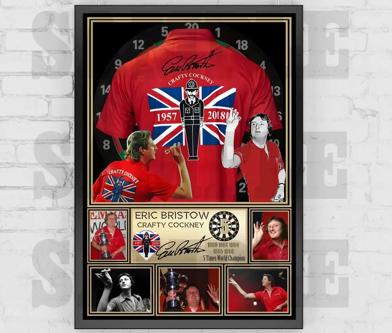 Eric Bristow Crafty Cockney Darts Legend Shirt Back Print / Poster / Framed Memorabilia / Collectible / Signed