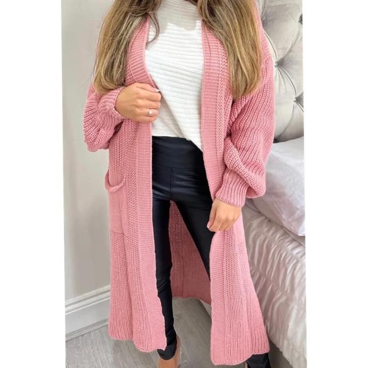 Chunky Knitted Baloon sleeve Maxi Cardigan Womenswear Comfortable Knitwear Causal autumnal fits 8