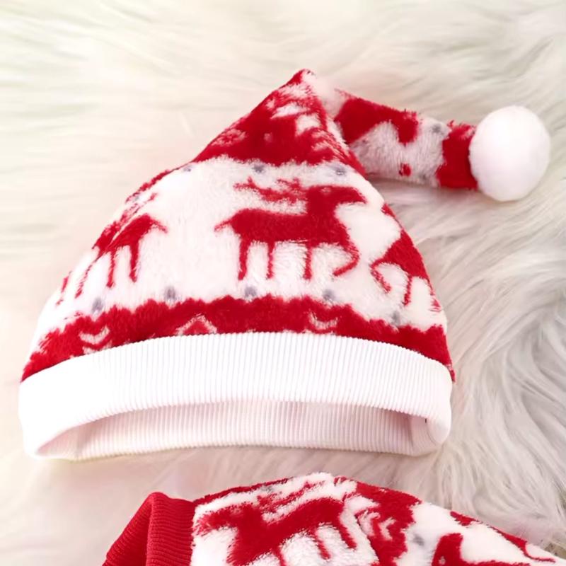 Christmas Print 3 Pcs Sleepwear, Warm Soft Comfortable Pajamas for kids, Best Christmas Gift 1