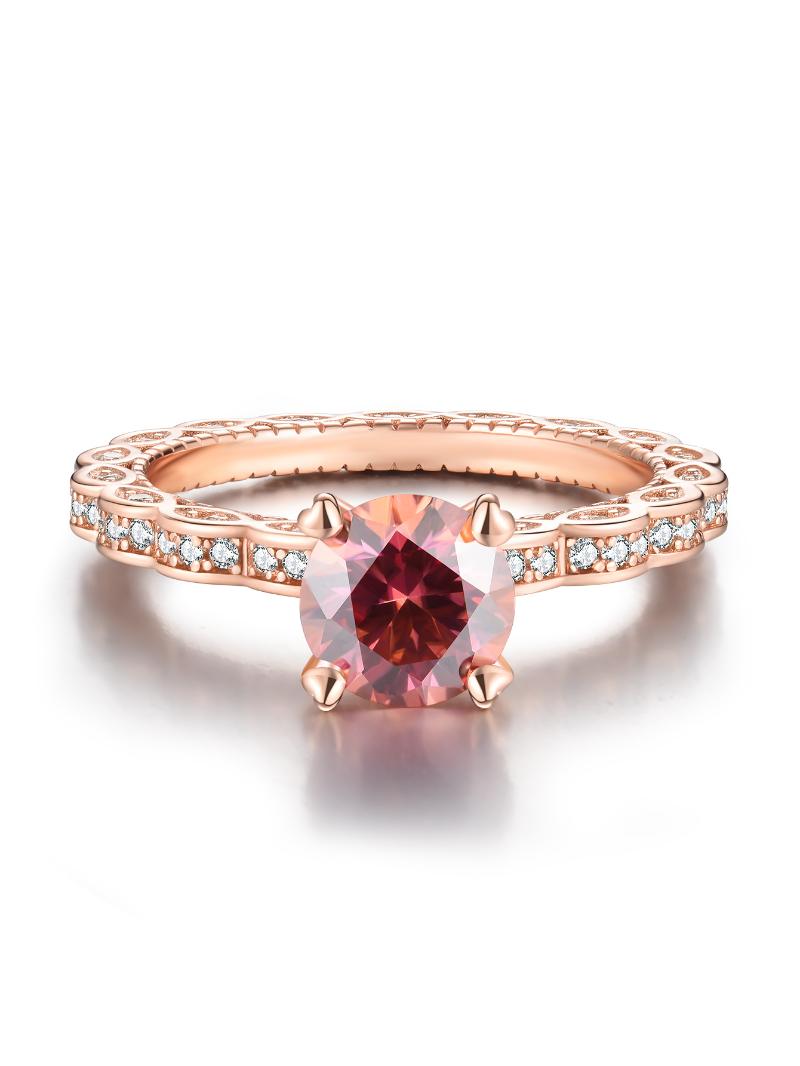 Elegant 925 Sterling Silver Moissanite Ring in Rose Gold Finish6