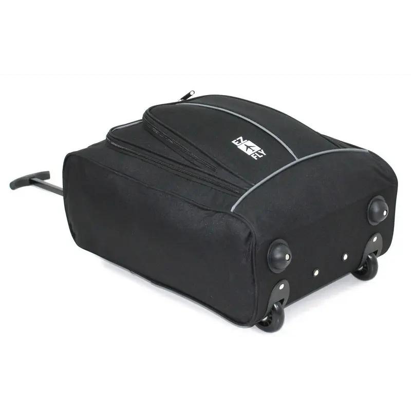 35L Cabin Trolley Bag Travelling Luggage Travel Lightweight Multiple Pocket Bag Holdall Suitcase with Wheels Telescopic Handle Suitable for All Airlines Cabin Size Approved Travel Bag (Black/Grey) 2