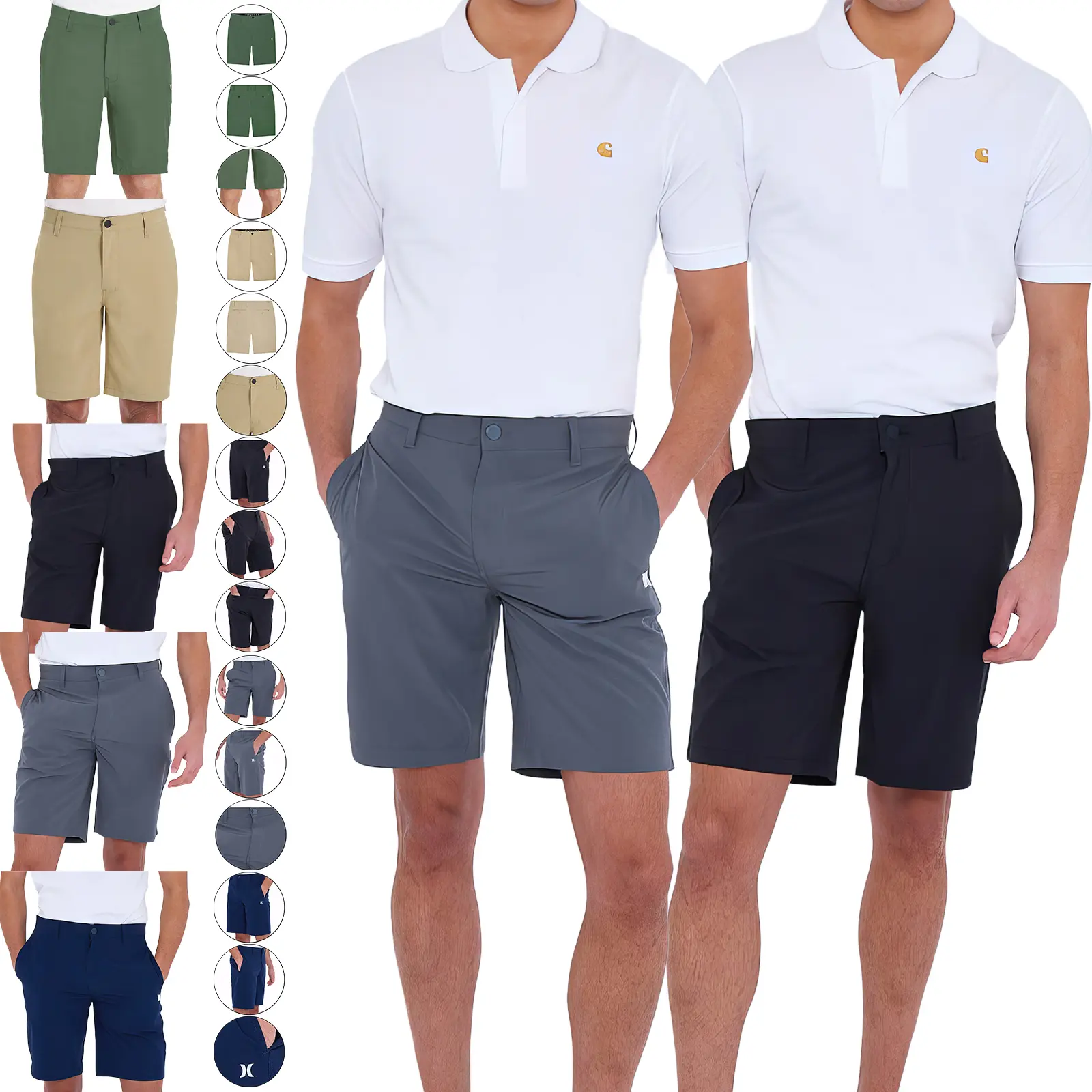 Mens Stretch Shorts Quick Dry Water Resistant Casual Summer Beach Shorts Running Golf Gym Lightweight Pants Fabric Menswear Breathable