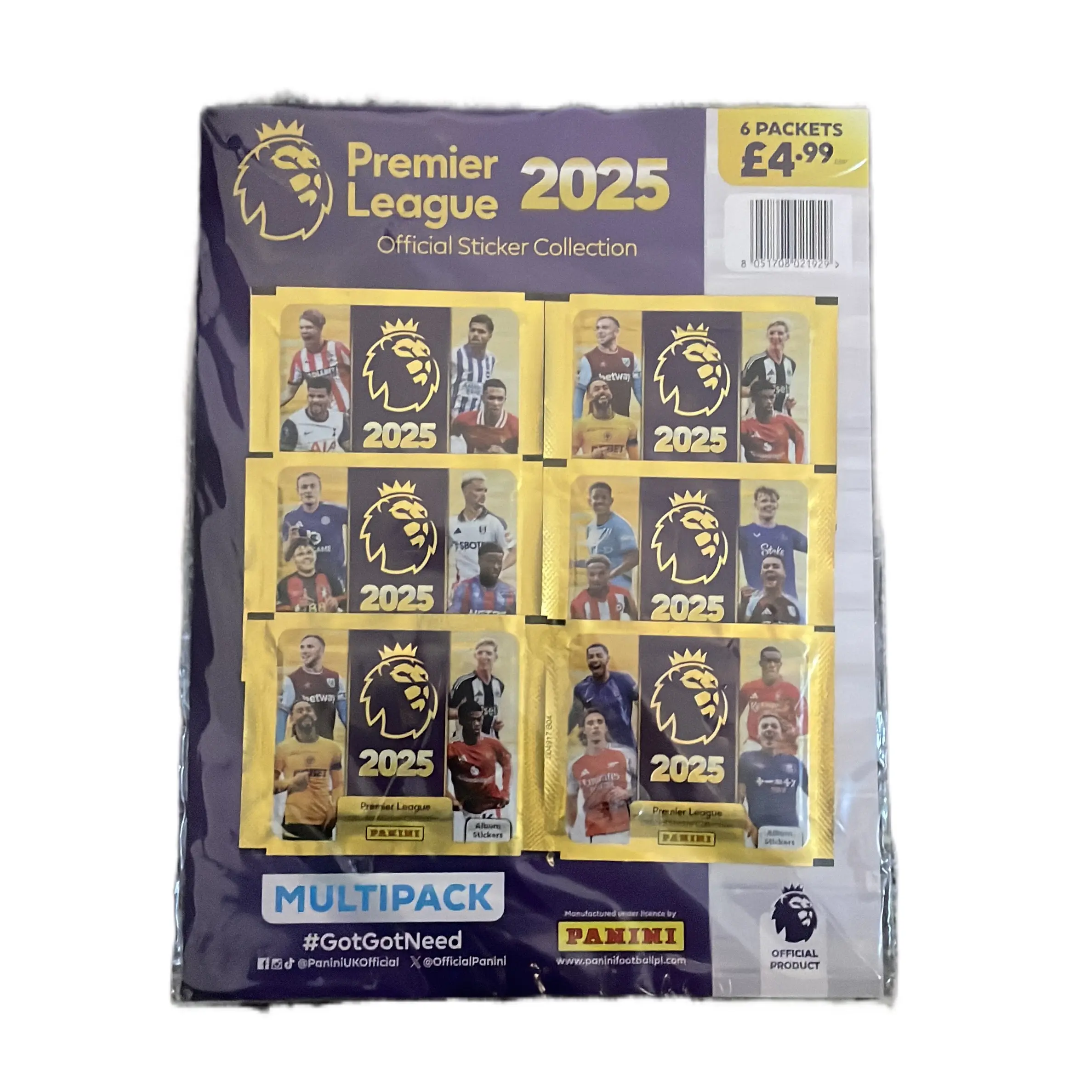 Premier League 2025 Official Sticker Collection - Multipack Includes 6 Packets