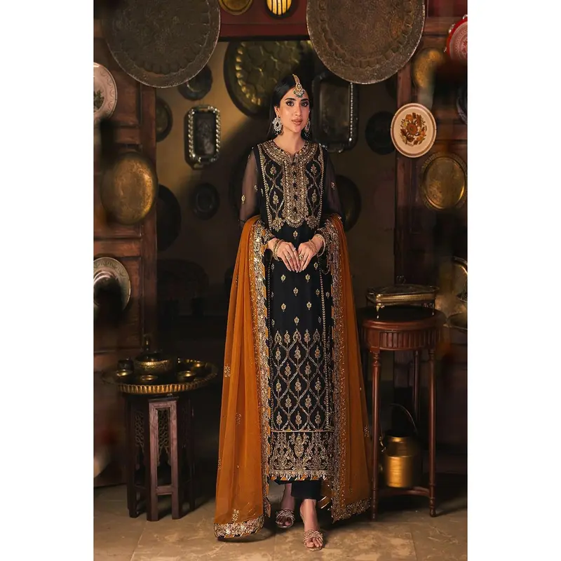 ASIM JOFA | CHAMKEELI | AJKK-15 EMBROIDERED CHIFFON 3 PCS 3