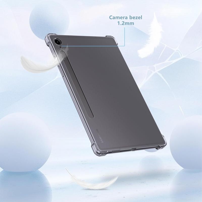 Case for Samsung Galaxy Tab S9 FE 10.9-Inch 2023 (SM-X510/X516B/X518U), Ultra Slim Soft Flexible Transparent TPU Skin Bumper Back Cover Shell for Samsung Galaxy Tab S9 FE 2023, Clear Accessories Computer Tablet Handheld Protection Protective Casing 5