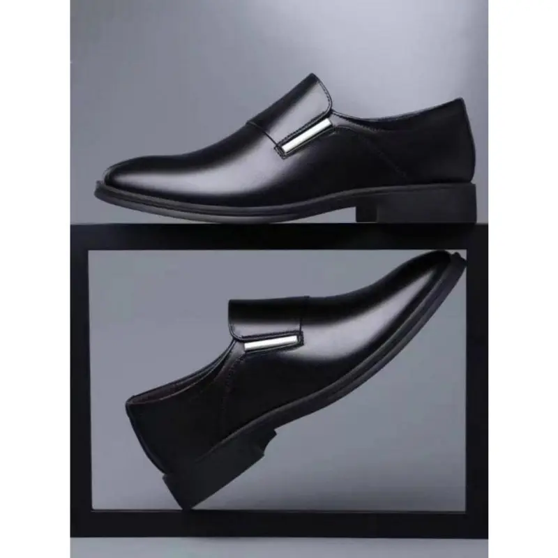 1 Pair Men's Business Solid Color Dress Shoes, Formal Shoes for Work Office, Slip on Dress Shoes for Men, Fashion Shoes for Party, Daily Clothing Decor for Outdoor 2