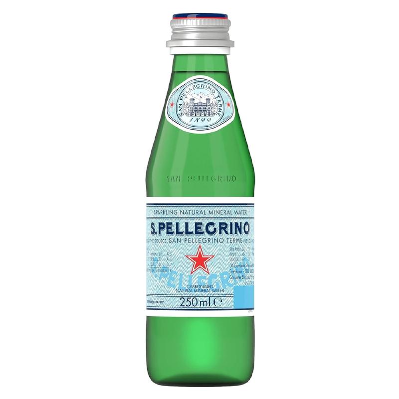 San Pellegrino sparkling Italian water glass bottles 6x25cl 0