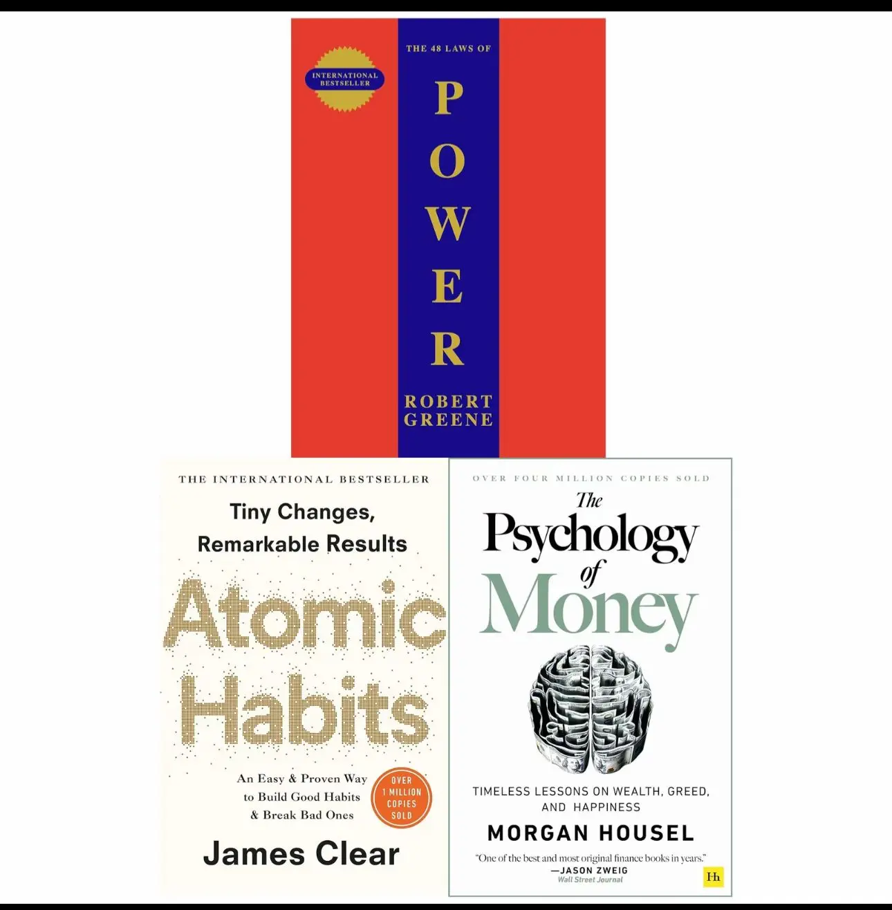 3 Books of The Psychology of Money , Atomic Habit,And The power of concise 48 law