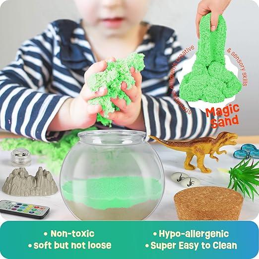 Dinosaur Terrarium Kit for Boys & Girls | Creative Dinosaur Gifts for Ages 4-12 | DIY Craft Activity, Fun Birthday Gift, Educational STEM Project, and Hands-On Learning Experience for Kids | Build & Grow Your Own Dino Habitat 2