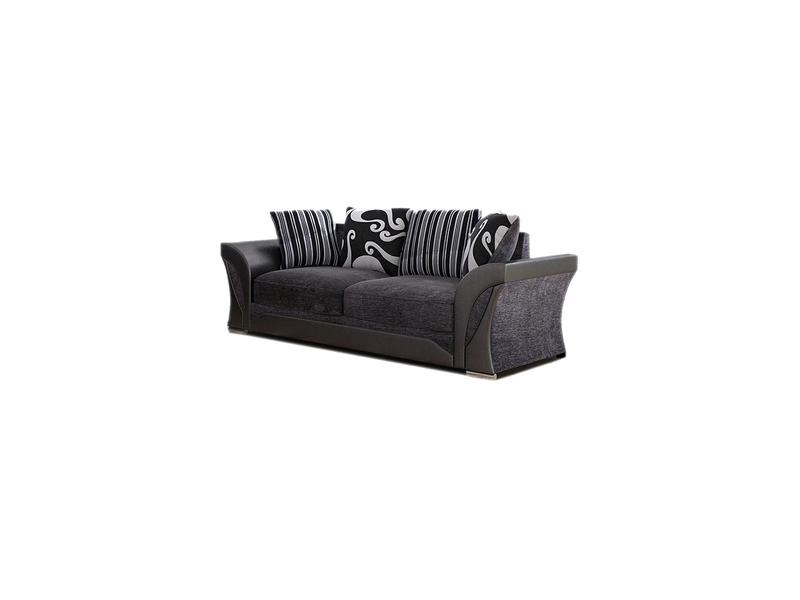 Shannon Corner (2C2) and 3+2 Seater Black/Grey Sofa 2