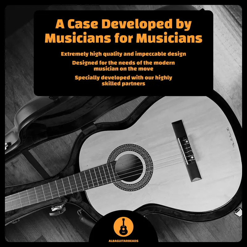 Alba Guitar Beads Case Blue Carbon Pattern Gloss for Classical Guitar Acoustic, Flamenco guitar case 4