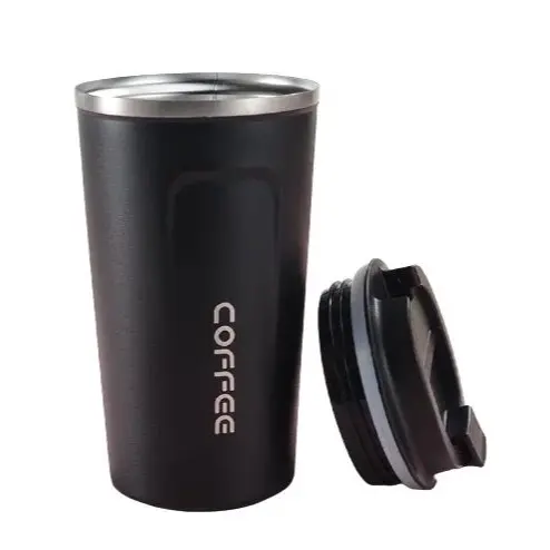 Travel Mugs, Insulated Coffee Cup with Leakproof Lid - Reusable Coffee Cups Travel - Car Coffee Cup - Stainless Steel Thermal Mug for Hot and Cold Coffee Water and Tea.510ml (Black) Flasks Tumbler Insulation Drinkware 1