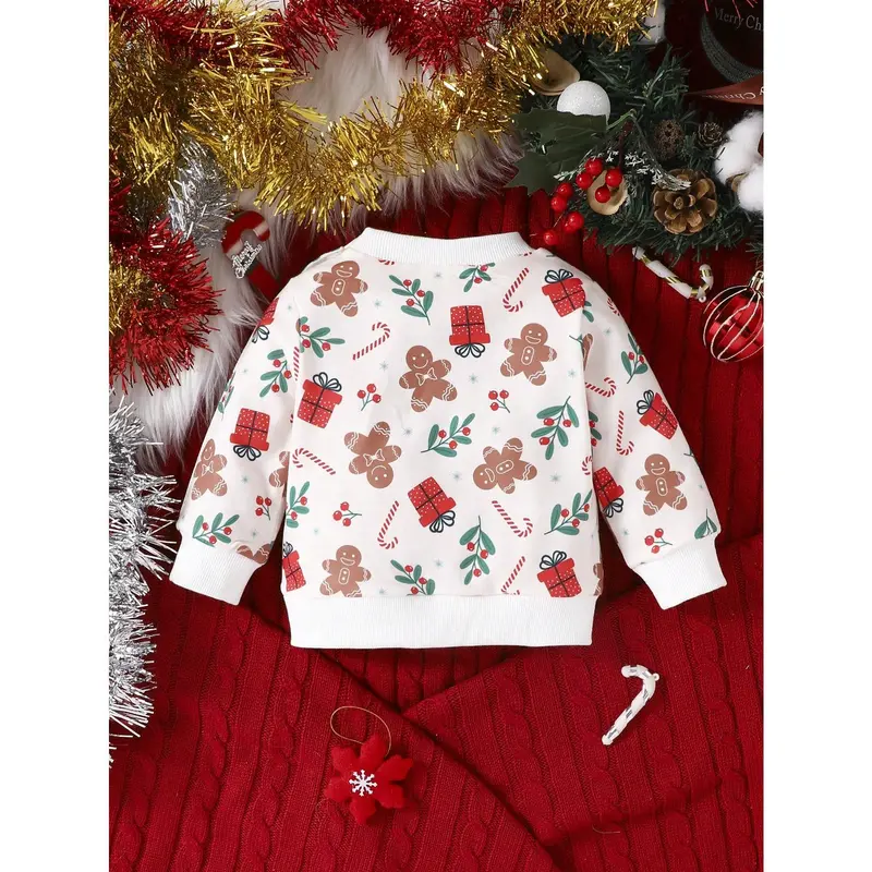 Baby Boy Christmas Print Sweatshirt for Festive Season 1