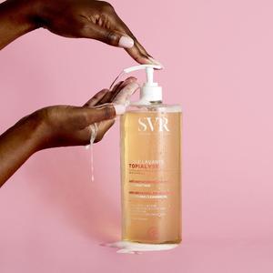 SVR TOPIALYSE Micellar Shower Oil, Moisturising Body Wash, 24hr Hydrating Cleansing  Bath Oil for Very Dry, Sensitive Skin, from Newborn and Up. Skincare Mild Scented Silky face cleanser