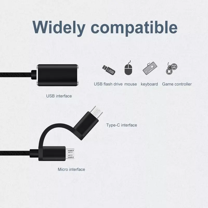 2 in 1 USB 2.0 Super Fast Data Transmission, 2 in 1 OTG Cable Type C And Micro USB To USB2.0 Data Transfer Adapter For Samsung, Phone, Tablet, USB-C + MICRO TO USB Connector 2 In 1 OTG For Transfer Data From USB To Phone UK Mobile Accesories dongle iphone 5